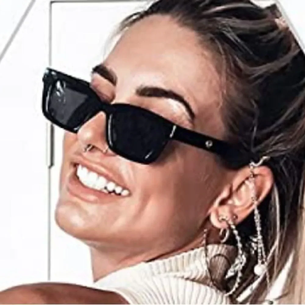 Rectangular Retro Chunky Sunglasses